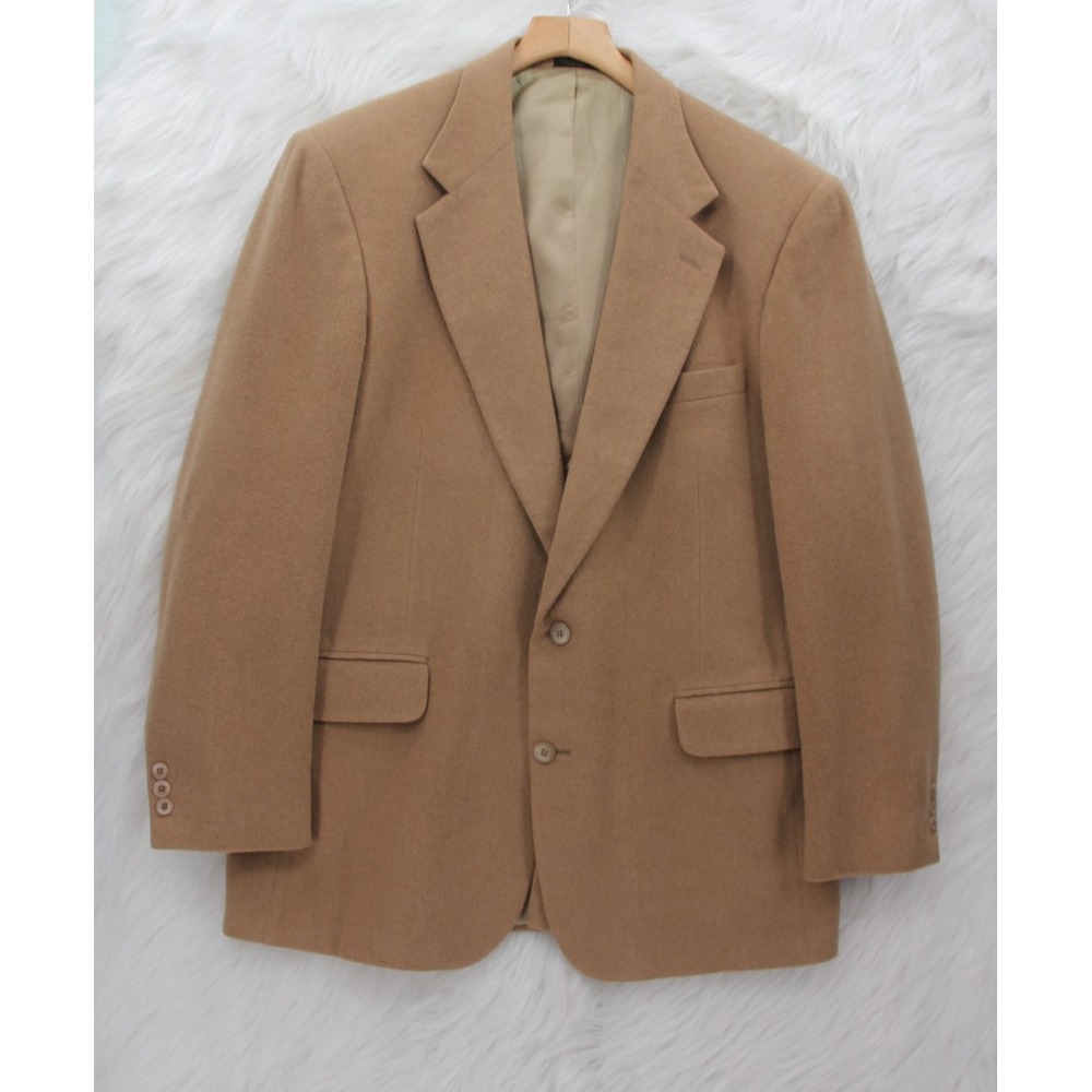 ANDHURST Mens 42L Camelhair Wool Blend Blazer Sport Coat Jacket Preppy Old Money